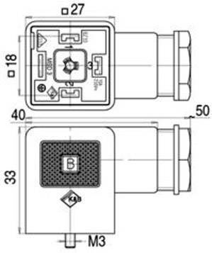 Binder MagnetventilsteckverBauform A Serie 210 Schwarz Pole:3+PE 43-1706-004-04 Inhalt