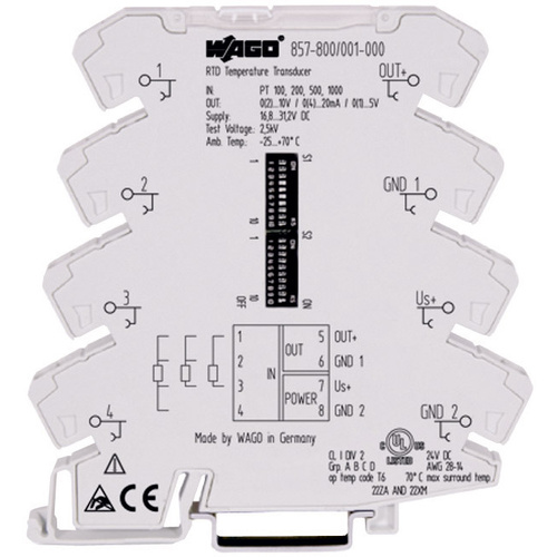 WAGO Konfigurierbarer Temperaturmessumformer für Pt-Sensoren und Widerstände 857-800