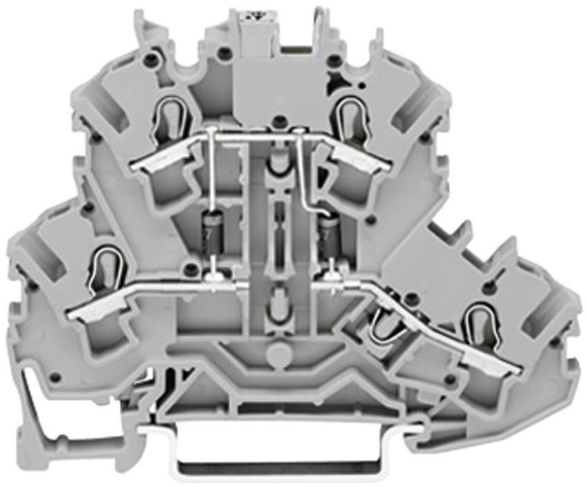 WAGO 2002-2214/1000-489 Doppelstock-Diodenklemme 5.20mm Zugfeder Belegung: L Grau 1St.