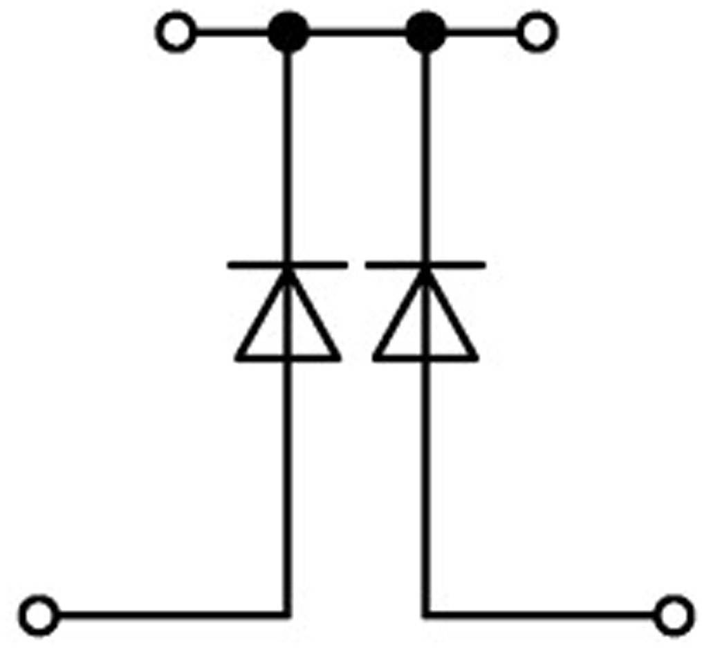 WAGO 2002-2214/1000-489 Doppelstock-Diodenklemme 5.20mm Zugfeder Belegung: L Grau 1St.