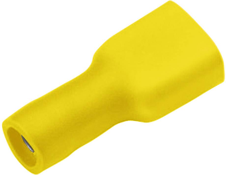 Cimco 180274 Flachsteckhülse Steckbreite: 6.3 mm Steckdicke: 0.8 mm 180 ° Vollisoliert Gelb