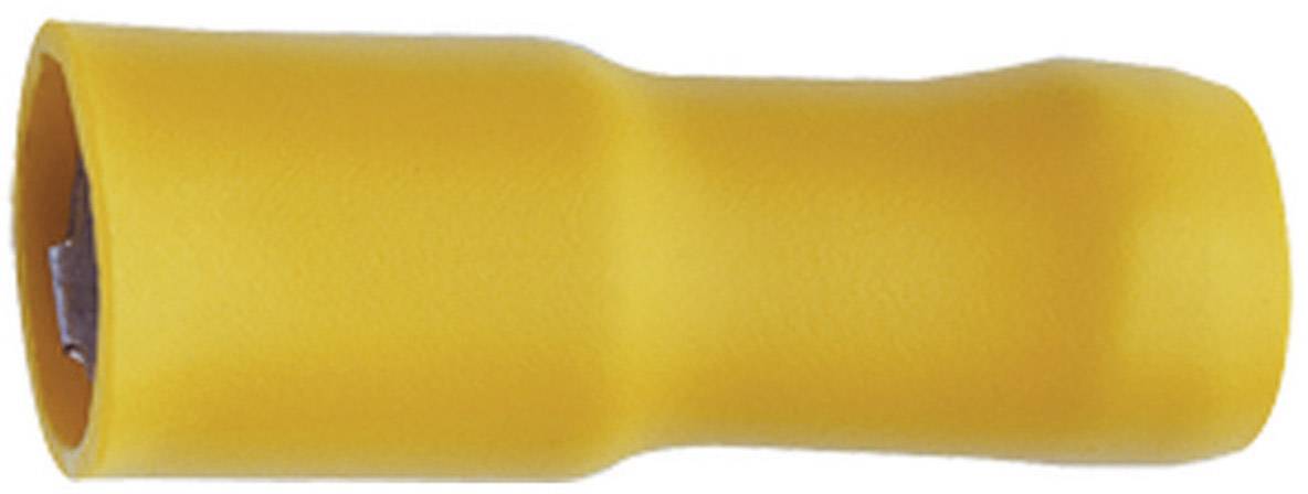 TRU Components 1583187 Rundsteckhülse 4mm² 6mm² Stift-Ø: 5mm Teilisoliert Gelb