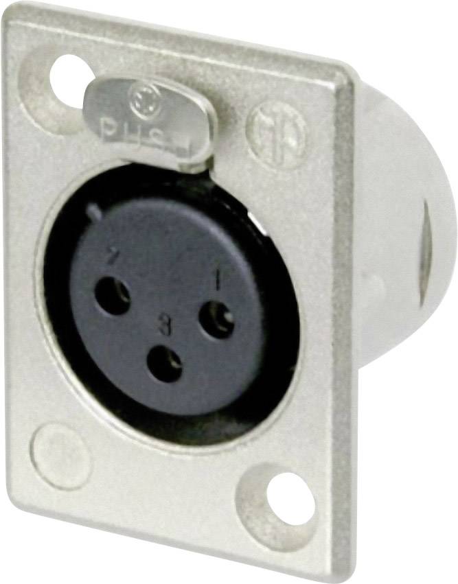 Neutrik NC3FP-1 XLR-Steckverbinder Flanschbuchse, Kontakte gerade Polzahl: 3 Silber 1 St.