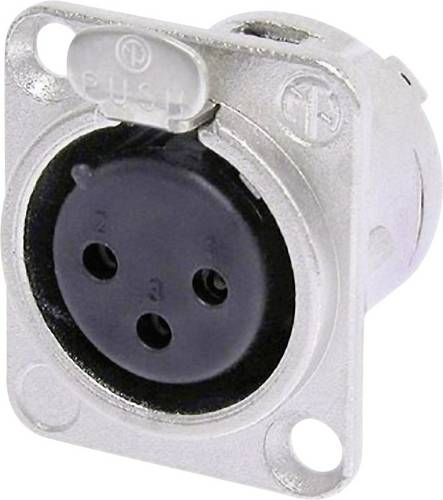 Neutrik NC3F-DL-1 XLR-Steckverbinder Flanschbuchse, Kontakte gerade Polzahl: 3 Silber 1 St.