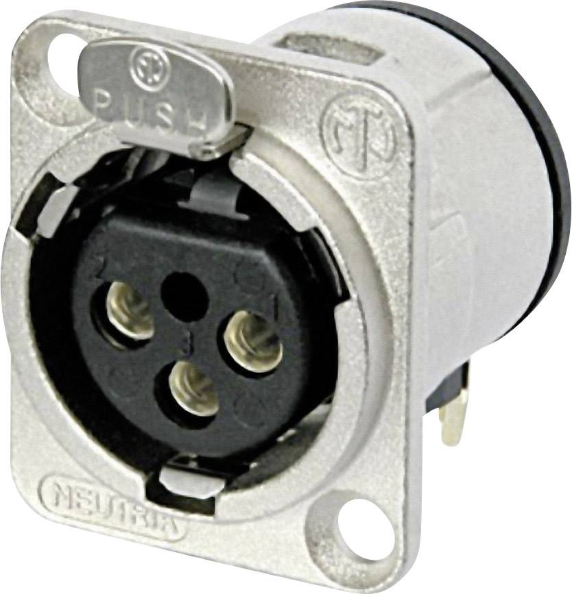 Neutrik NC3FD-H XLR-Steckverbinder Flanschbuchse, Kontakte gewinkelt Polzahl: 3 Silber 1St.