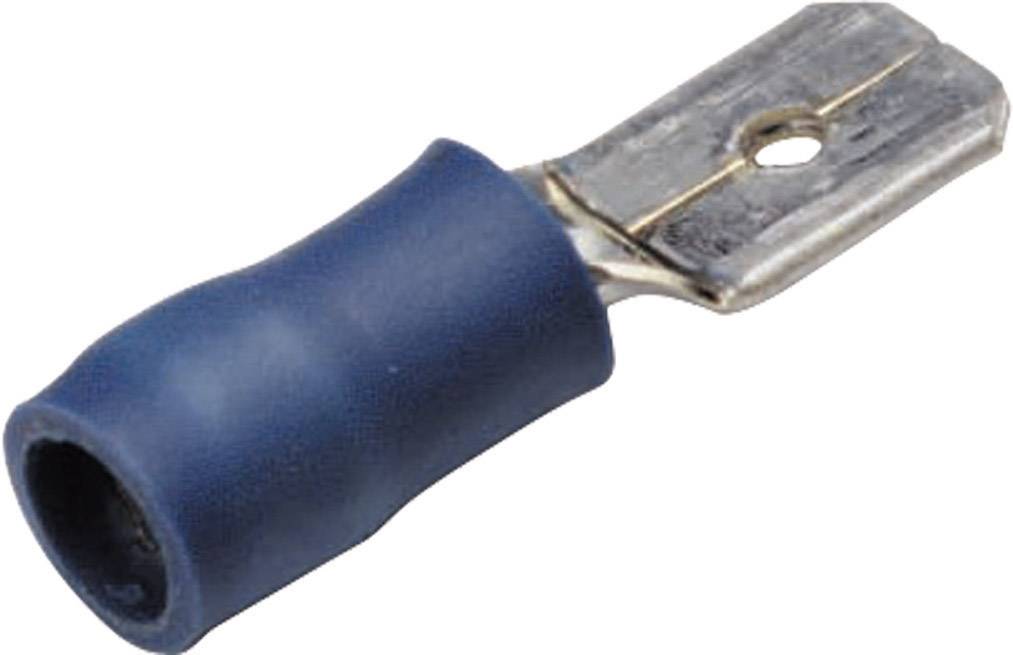 Cimco 180291 Flachstecker Steckbreite: 4.8 mm Steckdicke: 0.8 mm 180 ° Teilisoliert Blau