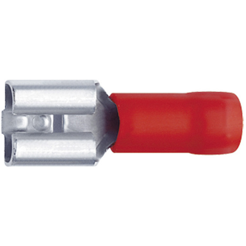 Klauke 8201 Flachsteckhülse Steckbreite: 2.8mm Steckdicke: 0.5mm 180° Teilisoliert Rot