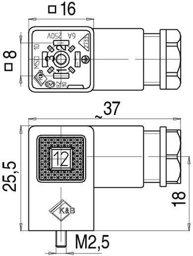 Binder MagnetventilsteckverBauform C Serie 230 Schwarz Pole:3+PE 43-1902-004-04 Inhalt: 1 St
