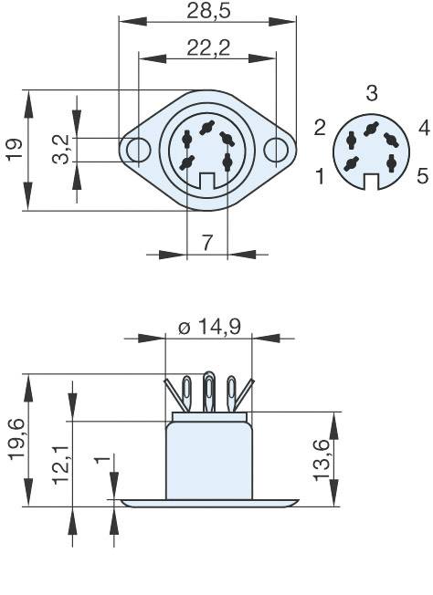 Hirschmann 930 010-200-1 DIN-Rundsteckverbinder Flanschbuchse, Kontakte gerade Polzahl (num): 5 Sil