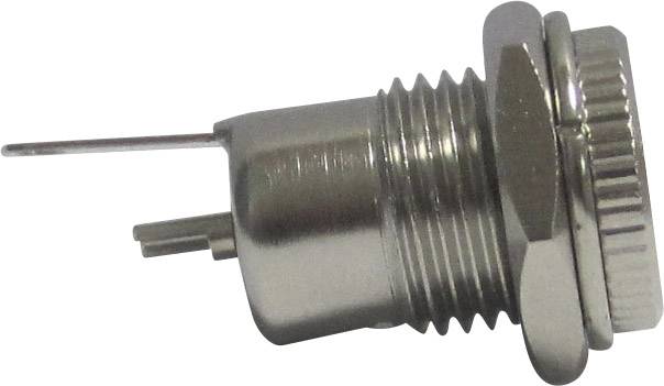 Metallischer Schalterbauteil mit Gewinde, Seitenansicht. Geeignet zur Montage in elektrische Geräte, erkennbar durch Klemmen und Schraubgewinde.