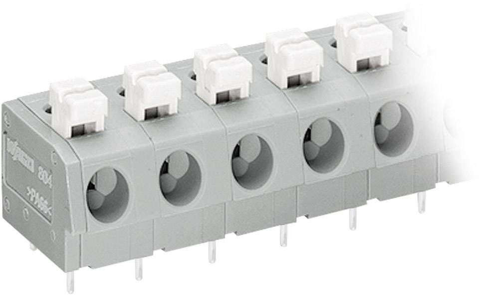 WAGO 804-306 Federkraftklemmblock 2.50 mm² Polzahl 6 Grau, Weiß