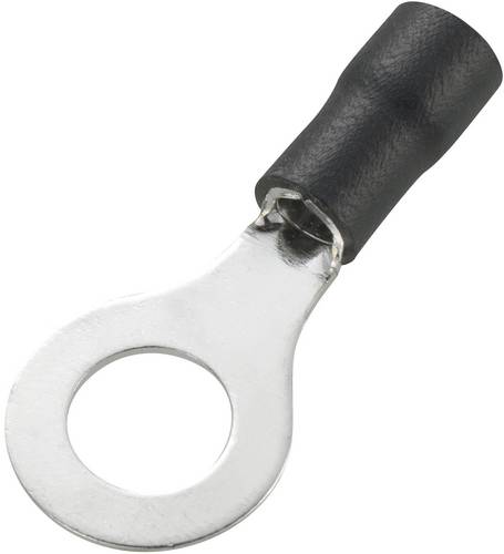 TRU COMPONENTS 738350 Cosse à oeillet Section max.=4 mm² Ø du trou=8.4 mm partiellement isolé noir 50 pc(s)