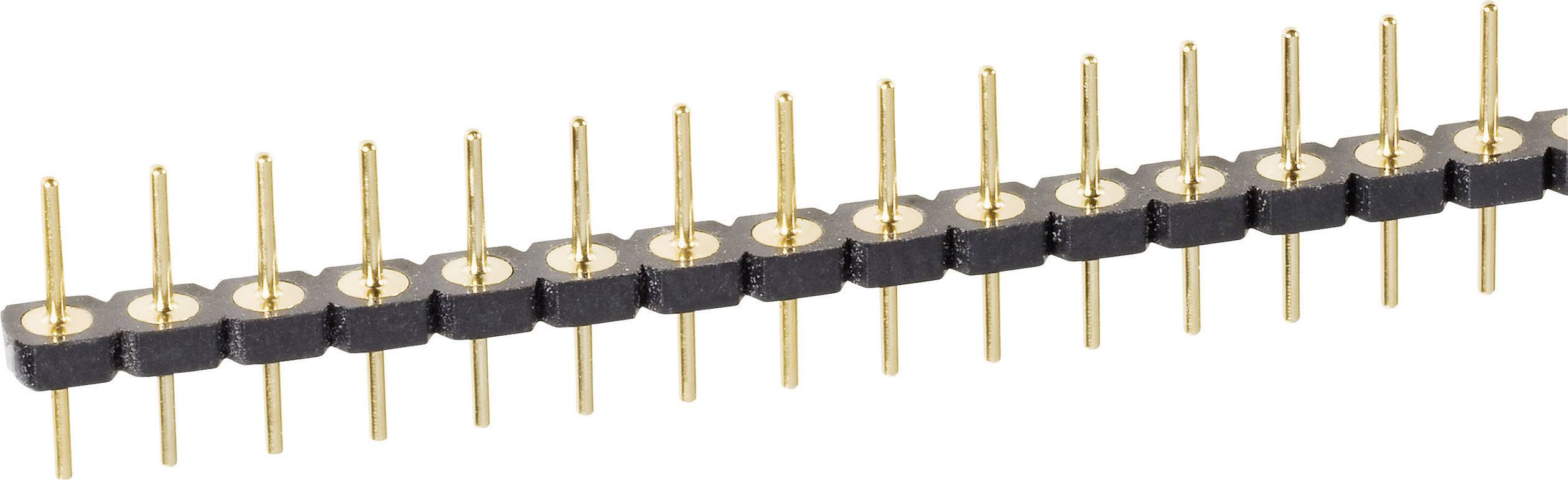 Vergoldete Buchsenleiste mit mehreren Pins. Verwendet zur elektrischen Verbindung in Elektronikprojekten.