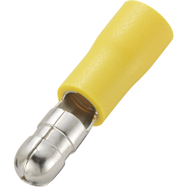 TRU Components 738520 Rundstecker 4mm² 6mm² Stift-Ø: 4mm Teilisoliert Gelb 50St.