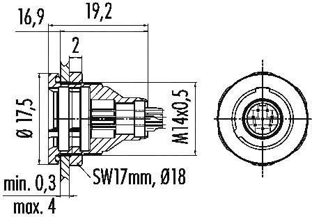 Binder 09-4908-015-03 Rundstecker Flanschbuchse Gesamtpolzahl: 3 Serie (Rundsteckverbinder): 430 1 St.