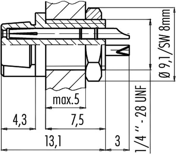Binder 09-9750-30-03 Rundstecker Flanschbuchse Gesamtpolzahl: 3 Serie (Rundsteckverbinder): 719