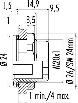 Binder 08-2433-000-001 Rundstecker Adapter Serie (Rundsteckverbinder): 720 1St.