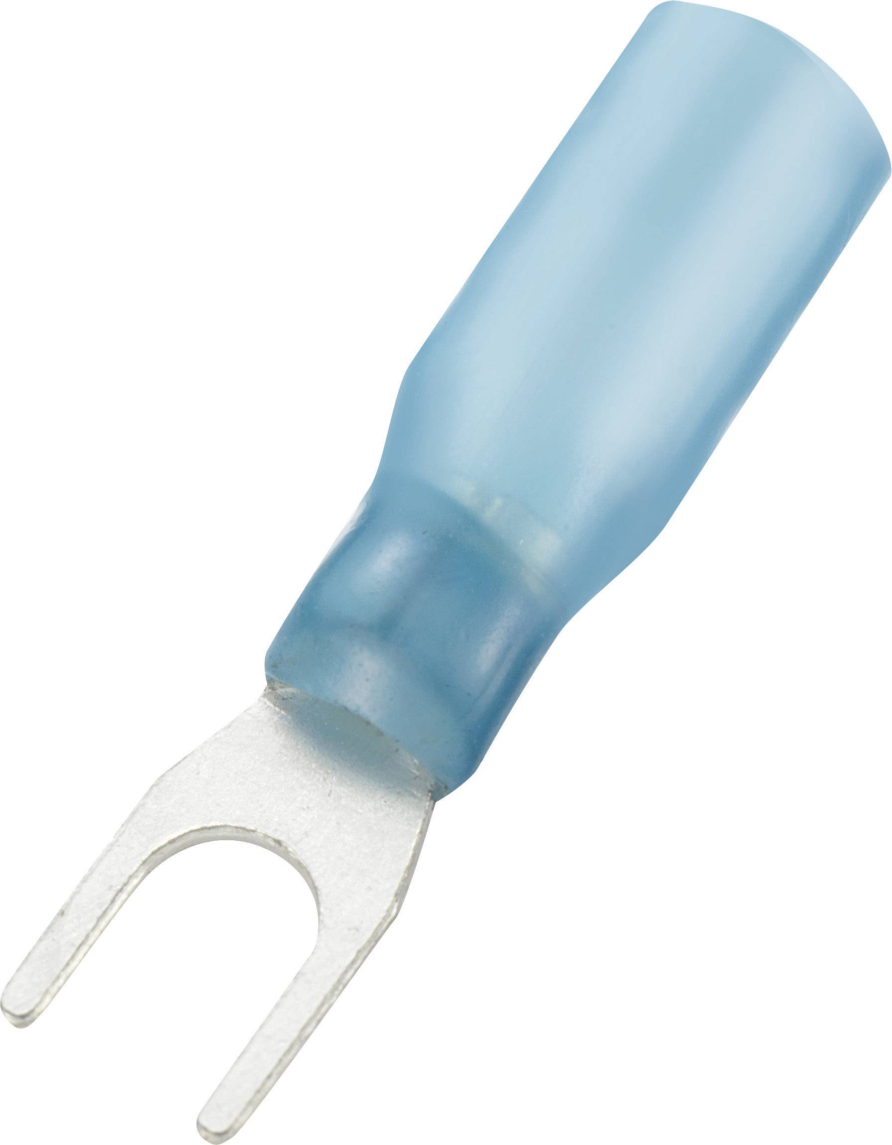 Conrad Components 93014c262 Gabelkabelschuh mit Schrumpfschlauch 1.50 mm² 2.50 mm² Loch-Ø=4.3 mm Teilisoliert Blau 30 St.