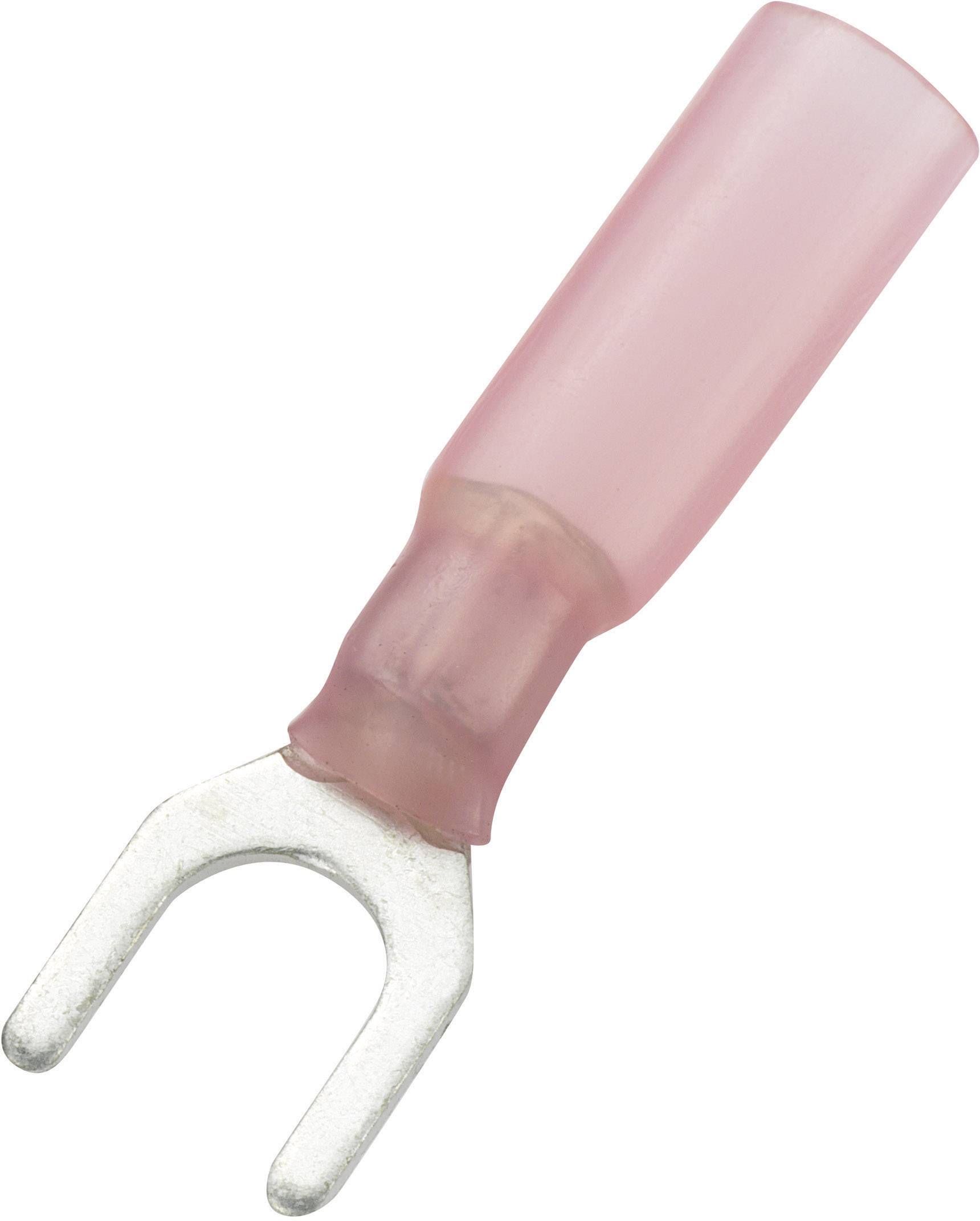 93014c261 Gabelkabelschuh mit Schrumpfschlauch 0.5 mm² 1.5 mm² Loch-Ø=5.3 mm Teilisoliert Rot 50 St.