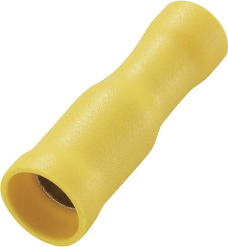 TRU Components 739095 Rundsteckhülse 4mm² 6mm² Stift-Ø: 5mm Vollisoliert Gelb 50St.