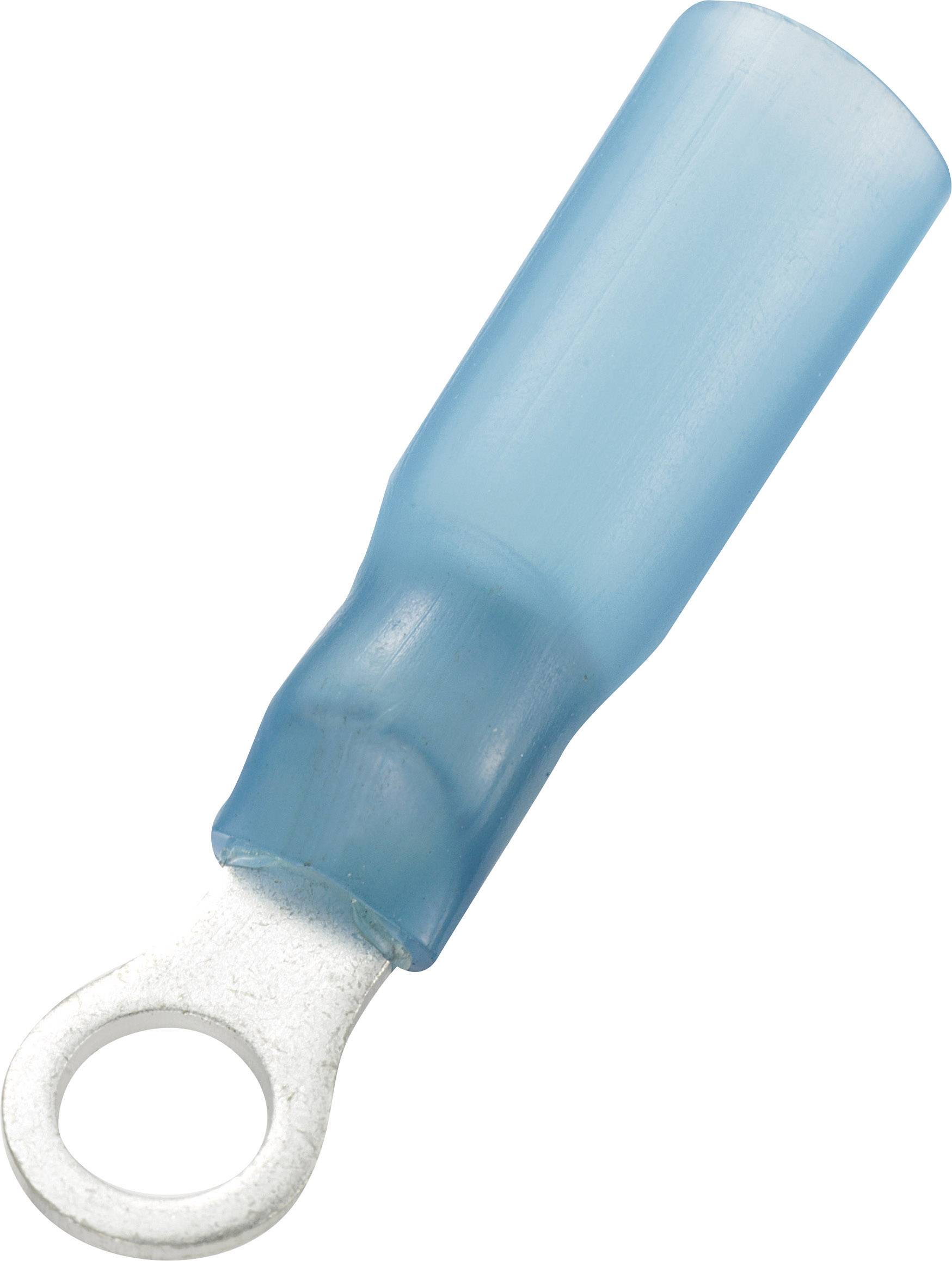 Conrad Components 93014c271 Ringkabelschuh mit Schrumpfschlauch Querschnitt (max.)=2.50 mm² Loch-Ø=4.3 mm Teilisoliert Blau 30 St.