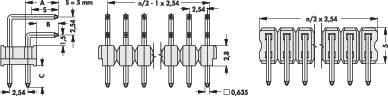 Fischer Elektronik Stiftleiste (Standard) Anzahl Reihen: 2 Polzahl je Reihe: 36 SL 4/025/ 72/Z 1St.
