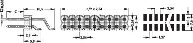 Fischer Elektronik Stiftleiste (Standard) Anzahl Reihen: 2 Polzahl je Reihe: 20 10052654