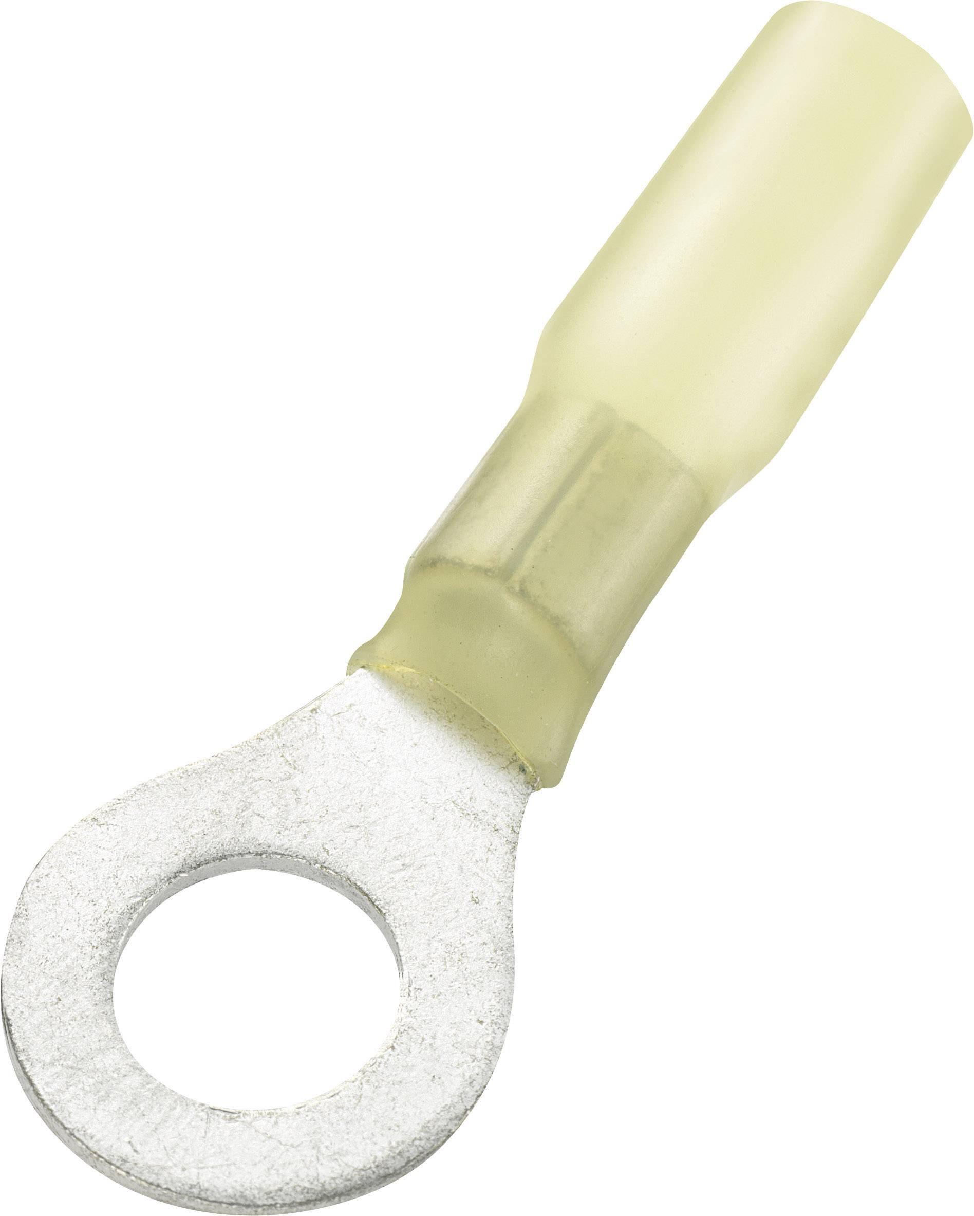 Conrad Components 739314 Ringkabelschuh mit Schrumpfschlauch Querschnitt (max.)=6 mm² Loch-Ø=8.3 mm Teilisoliert Gelb 30 St.