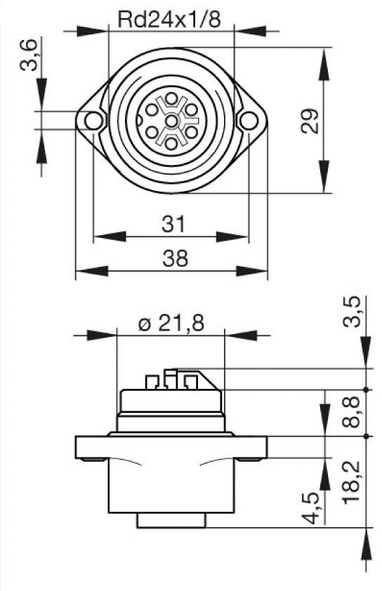 Hirschmann 932 325-100-1 932325100 Rundstecker Buchse, Einbau Gesamtpolzahl: 6 + PE Serie (Rundsteckverbinder): CA 1St.