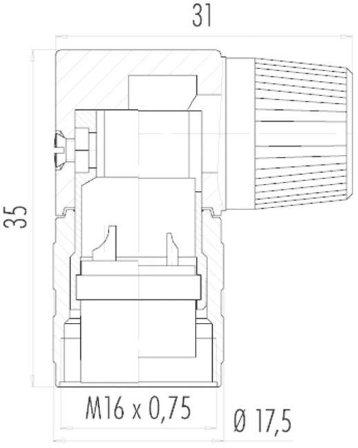 binder 09-0138-70-04 Rundstecker Stecker, gewinkelt Gesamtpolzahl: 4 Serie (Rundsteckverbinder): 682 1 St.