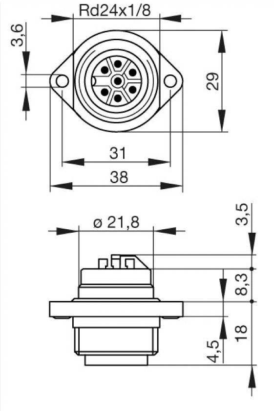 Hirschmann 932 326-100-100 Rundstecker Stecker, Einbau Gesamtpolzahl: 6 + PE Serie (Rundsteckverbinder): CA