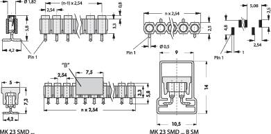 Fischer Elektronik Buchsenleiste (Präzision) Anzahl Reihen: 1 Polzahl je Reihe: 20 MK 23 SMD/ 20