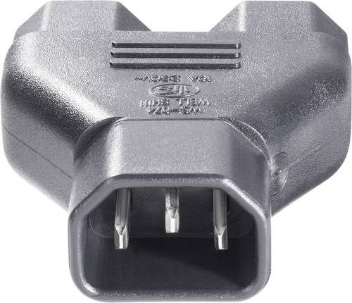 BKL Electronic 073331 Kaltgeräte-Adapter Kaltgeräte-Stecker C14 - Kaltgeräte-Buchse C13, Kaltgeräte-Buchse C13 Schwarz 1St.