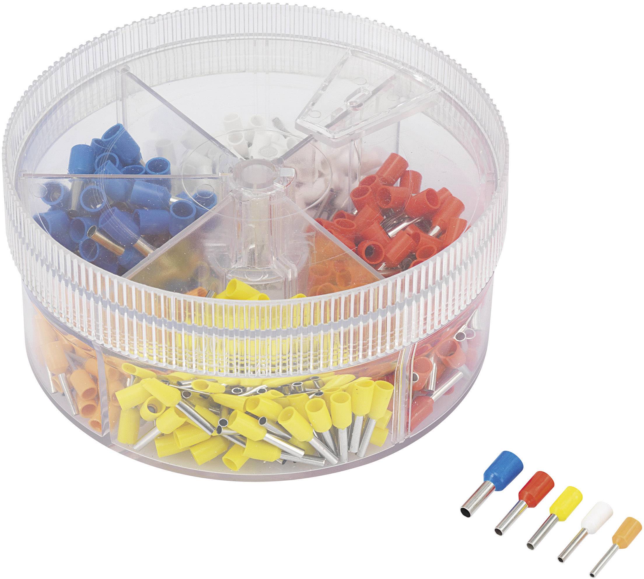 TRU COMPONENTS 739735 Aderendhülsen-Sortiment 0.5 mm², 0.75 mm², 1 mm², 1.5 mm², 2.5mm² Teilisoliert Orange, Weiß, Gelb, Rot