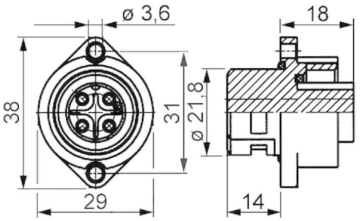 Amphenol C016 30C006 100 12 Rundstecker Stecker, Einbau Gesamtpolzahl: 6 + PE Serie (Rundsteckverbinder): C016 1 St.