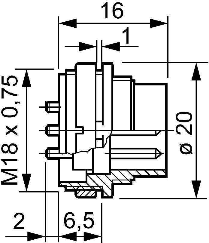 Amphenol T 3402 000 Rundstecker Stecker, Einbau Gesamtpolzahl: 6 Serie (Rundsteckverbinder): C091 1St.