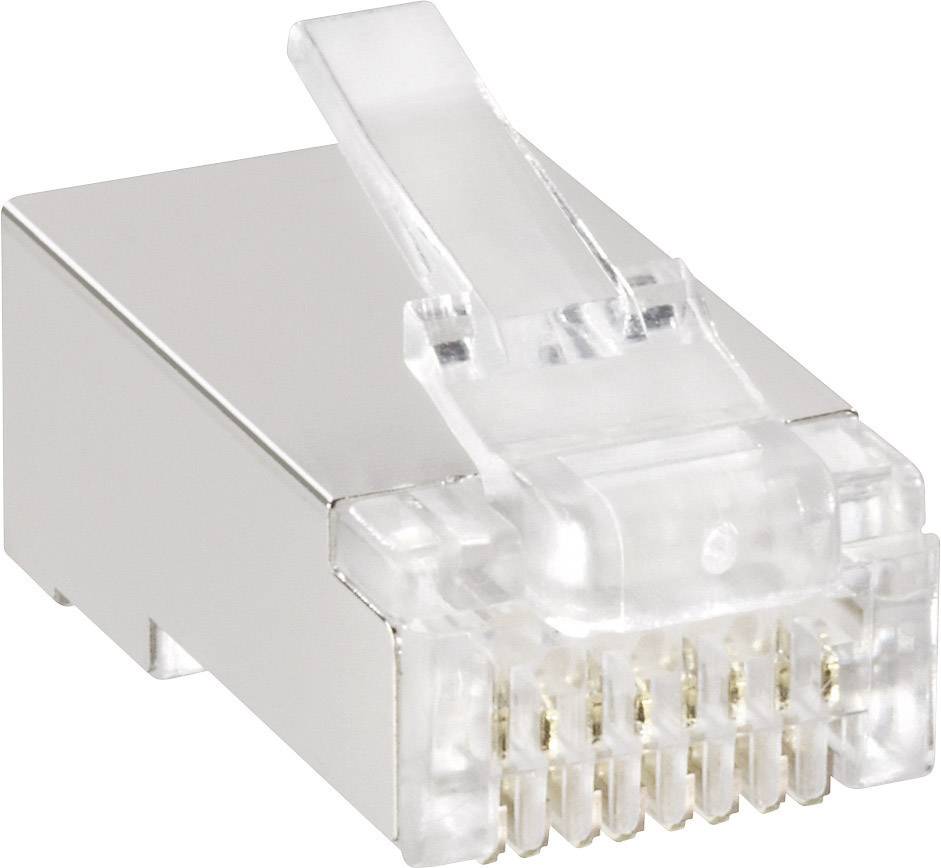 BKL Electronic 143047 Modularstecker geschirmt 143047 Stecker, gerade Pole: 8P8C Transparent