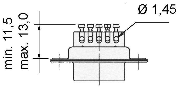 Amphenol 717D E09P ST D-SUB Stiftleiste 180° Polzahl: 9 Schrauben 1St.