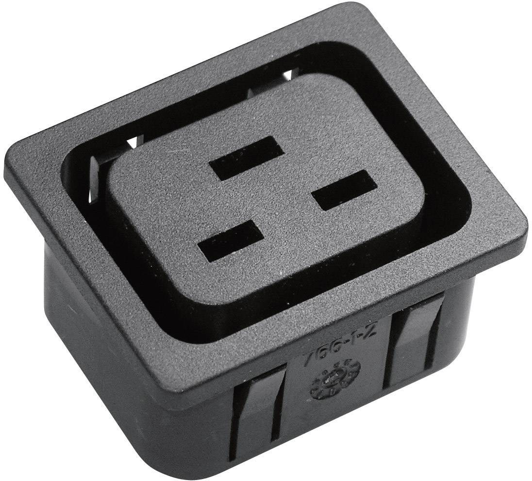 Kaiser 766/10/63/sw/C Kaltgeräte-Steckverbinder 766 Buchse, Einbau vertikal Gesamtpolzahl: 2 + PE 16A Schwarz