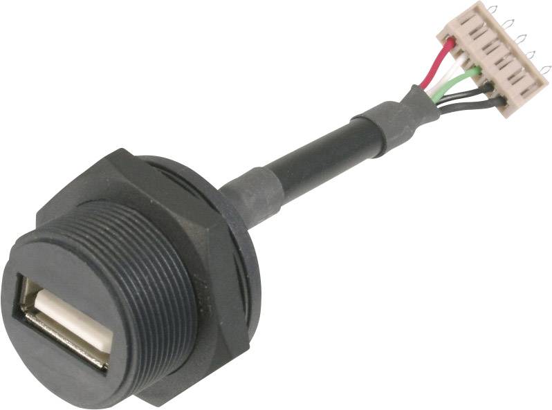 Assmann WSW USB-Steckverbinder 2.0 - IP67 Buchse, Einbau USB A-Buchse auf 5pol.Stecker A-USB-APFS I