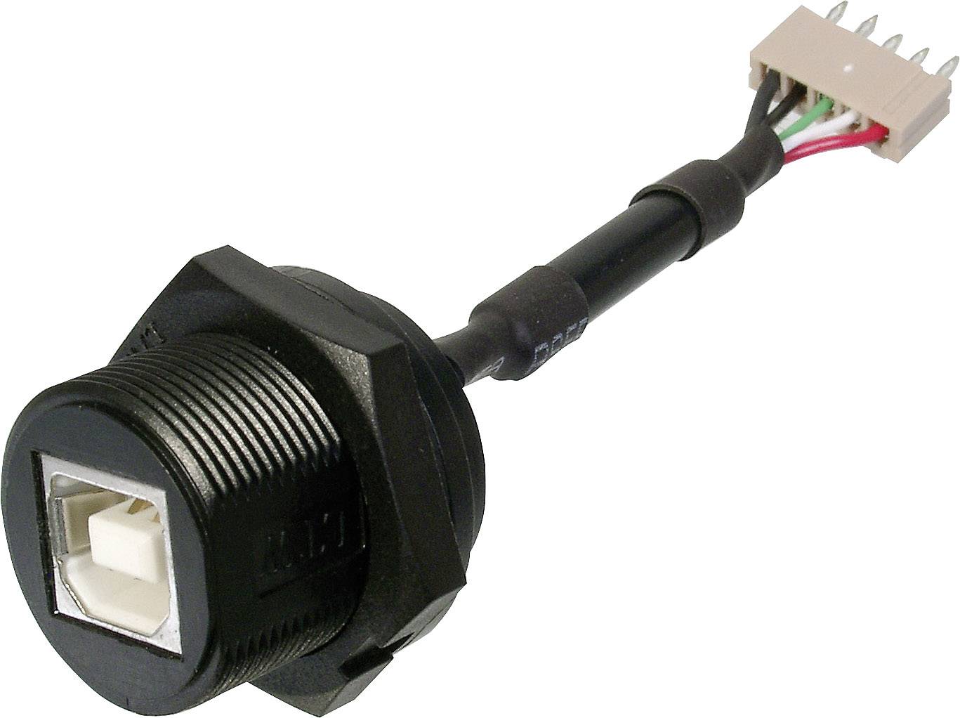 TRU Components USB-Steckverbinder 2.0 - IP67 Buchse, Einbau TC-A-USB-BPFS-203 USB B-Buchse auf 5pol. Stecker 1586509 Inhalt: 1St.