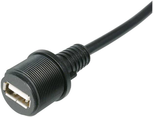 Assmann WSW USB-Steckverbinder 2.0 - IP67 Buchse, Einbau USB A-Buchse mit 1m Kabel A-KAB-USBA-FS-1M