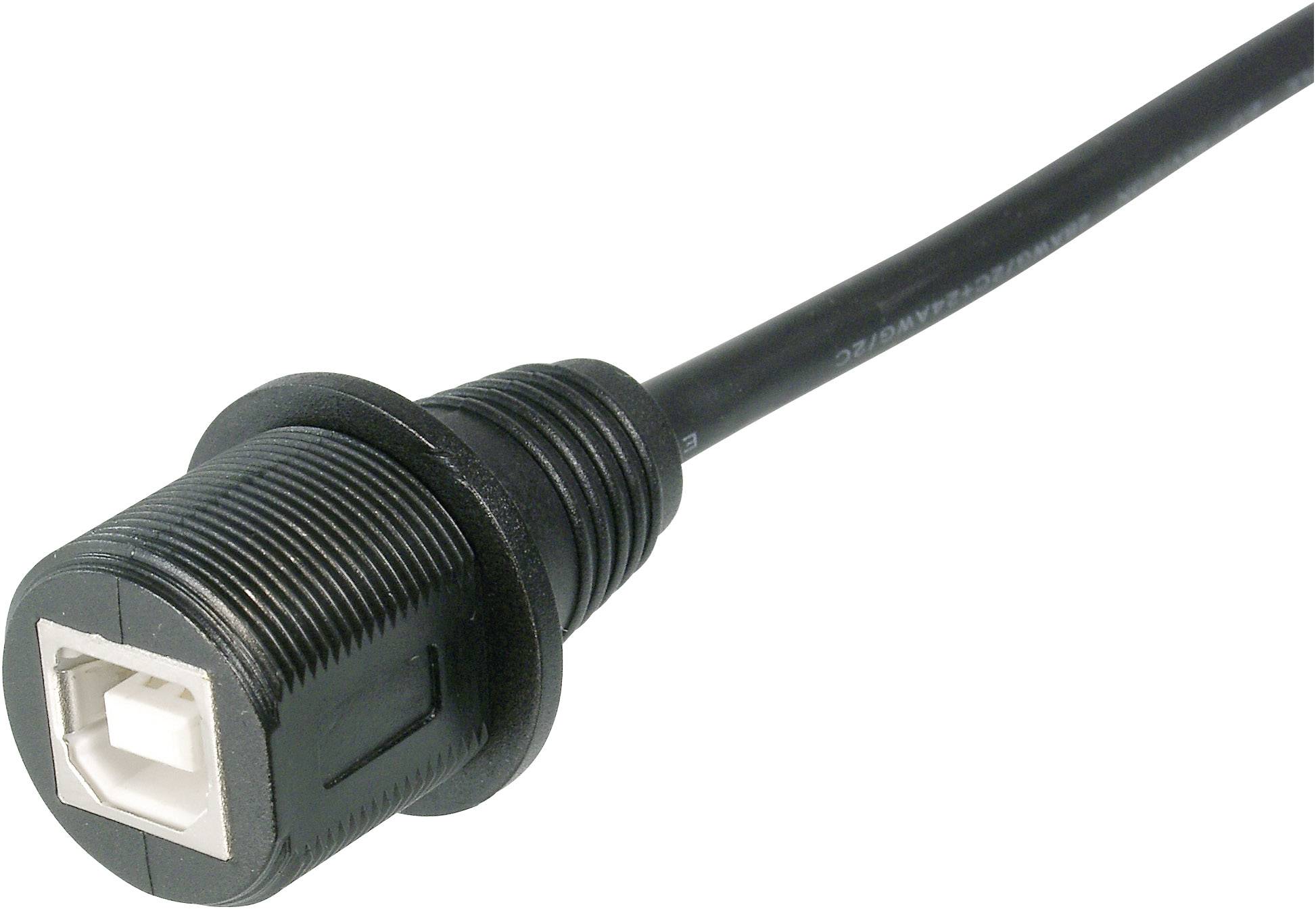 TRU Components USB-Steckverbinder 2.0 - IP67 Buchse, Einbau TC-A-KAB-USBB-FS-1M-203 USB B-Buchse mit 1m Kabel 1586512 Inhalt: 1St.