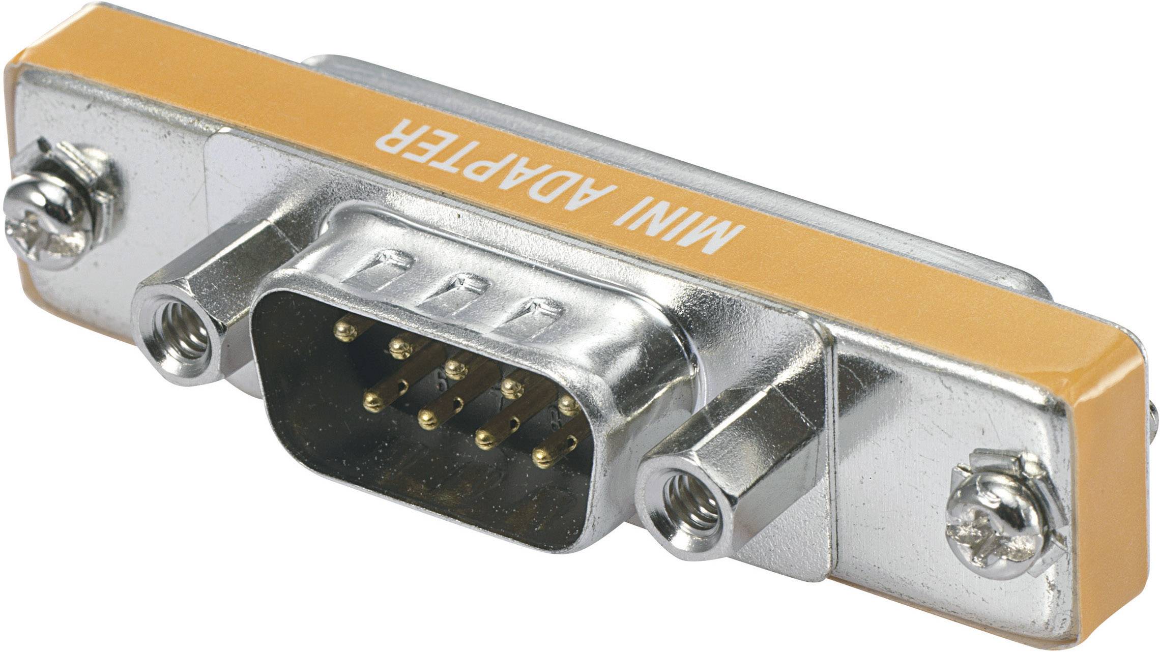 Ein silberner Mini-Adapter mit einem orangefarbenen Streifen und der Aufschrift 'MINI ADAPTER' in Weiß.