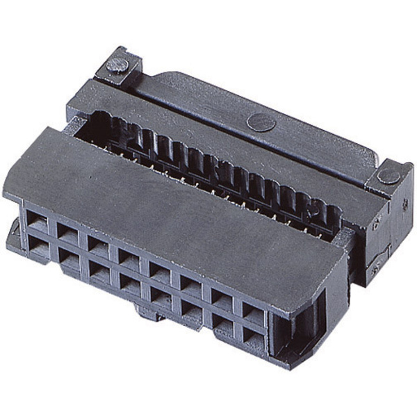 TRU Components 1580955Pfosten-Steckverbinder mit Zugentlastung Rastermaß: 2.54mm Polzahl Gesamt: 16 Anzahl Reihen: 2