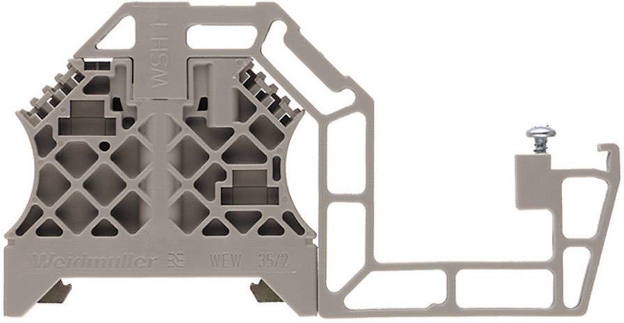 Brauner Weidmüller Reihenklemme WSH 35/2 mit seitlich angebrachtem Schraubanschluss, geeignet für elektrische Verbindungen.