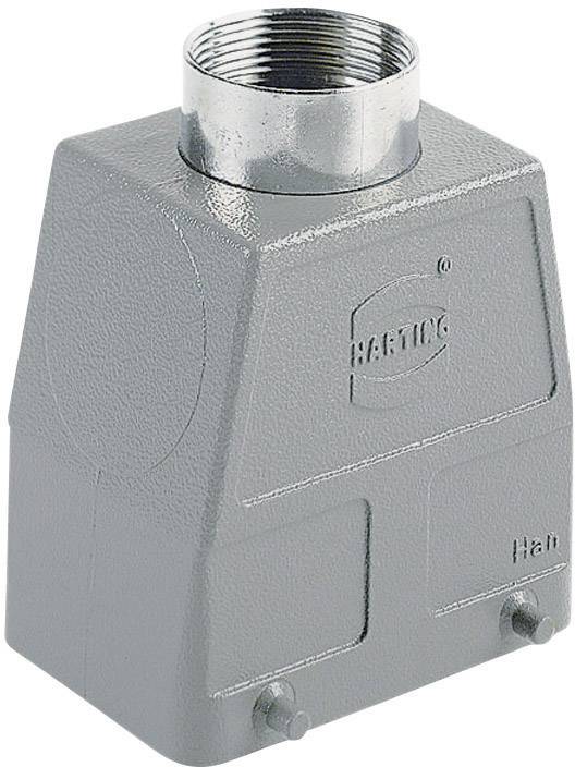 HARTING Han 32A Tüllengehäuse hoch, 1xPG21 gerader Kabelabgang, für 2 Bügel (am Unterteil) Verschraubung PG21
