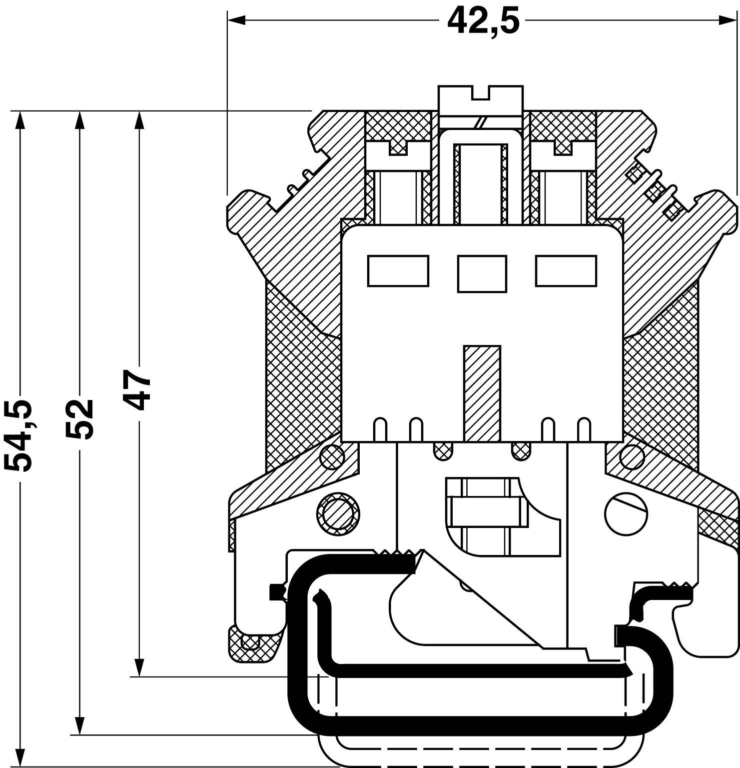 Phoenix Contact 3006234 Installationsschutzleiterklemme 24 mm Schrauben Grün, Gelb, Blau 1 St.
