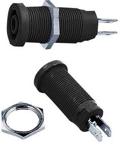 Stäubli XEB-1R Sicherheits-Laborbuchse Buchse, Einbau vertikal Stift-Ø: 4mm Schwarz 1St.