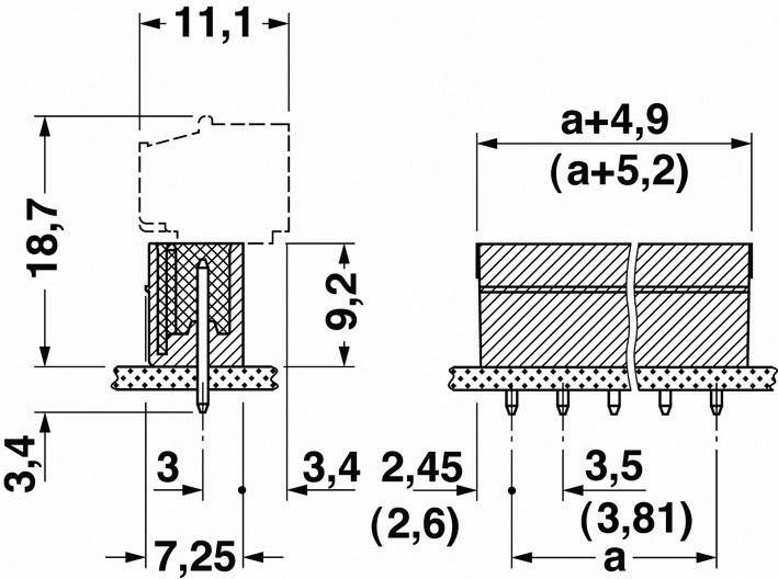 Phoenix Contact Stiftgehäuse-Platine MCV Polzahl Gesamt 3 Rastermaß: 5.08 mm 1836309 1 St.